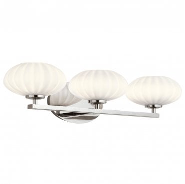 QN-PIM3-PC Pim IP44 3 Light Wall Light in a Polished Chrome Finish