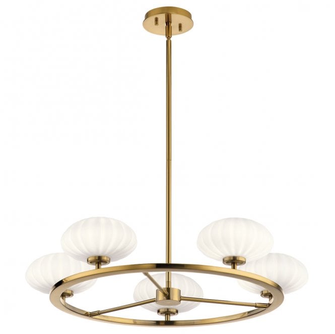 Kichler QN-PIM5-FXG Pim IP44 5 Light Chandelier in a Fox Gold Finish