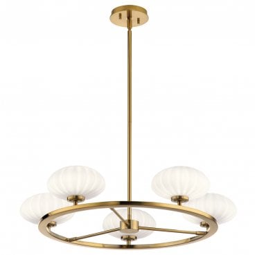 QN-PIM5-FXG Pim IP44 5 Light Chandelier in a Fox Gold Finish