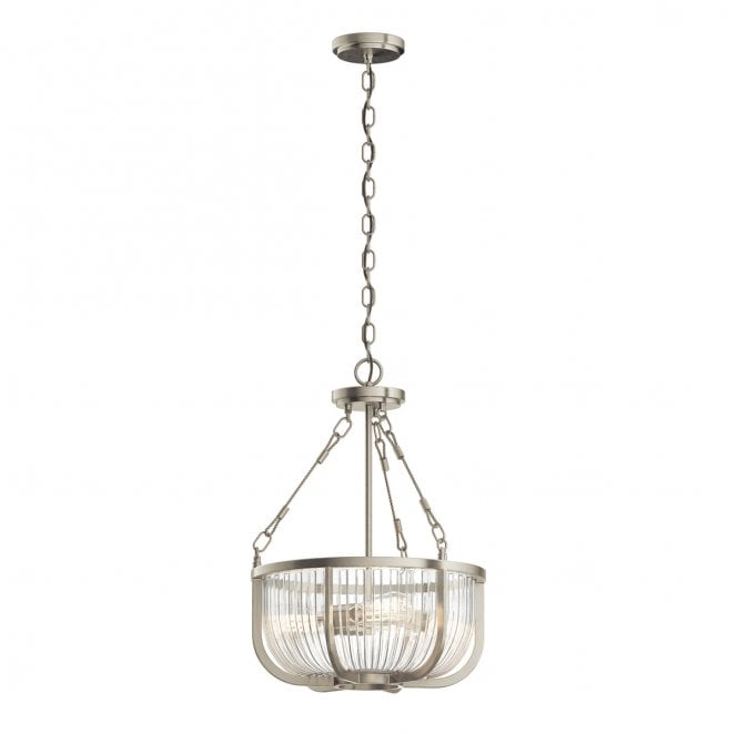 Kichler QN-ROUX3-BN 3 Light Pendant/Semi Flush Light in a Brushed Nickel Finish