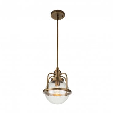 QN-TRIOCENT-P-NBR Triocent 1 Light Pendant/Semi Flush in a Natural Brass Finish