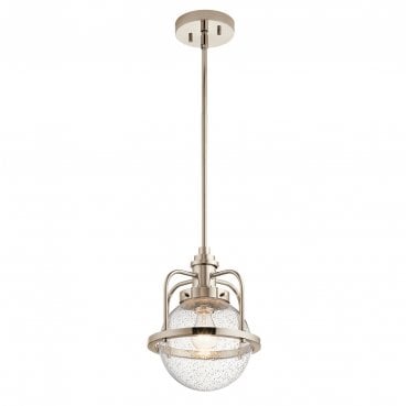QN-TRIOCENT-P-PN Triocent 1 Light Pendant/Semi Flush in a Polished Nickel Finish