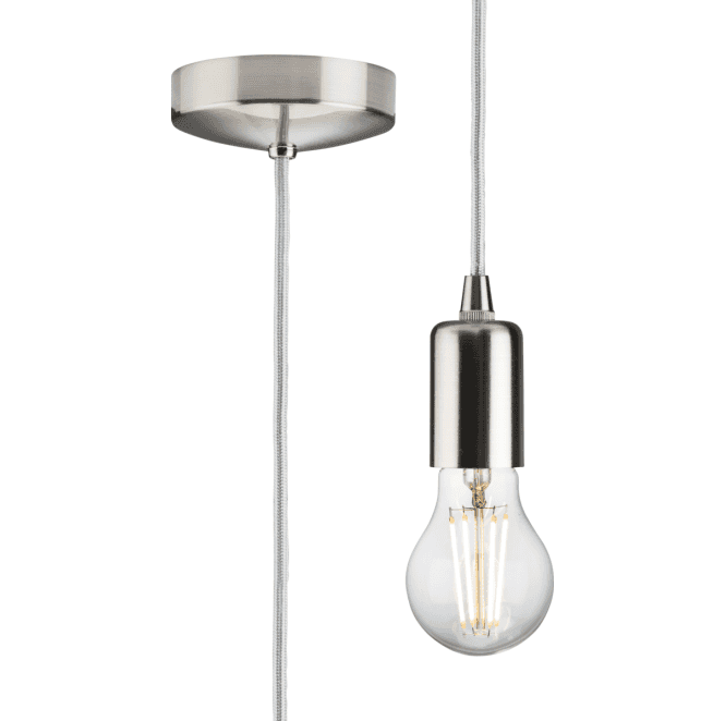 Knightsbridge 8270LBC 1.8m Contemporary Pendant Set in a Brushed Chrome Finish