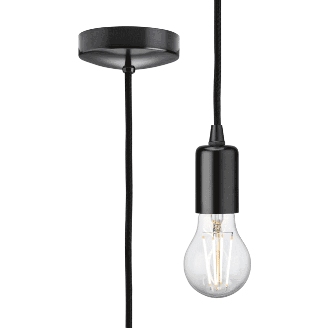 Knightsbridge 8270LMB 1.8m Contemporary Pendant Set in a Matt Black Finish