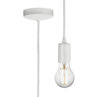 8270LMW 1.8m Contemporary Pendant Set in a Matt White Finish