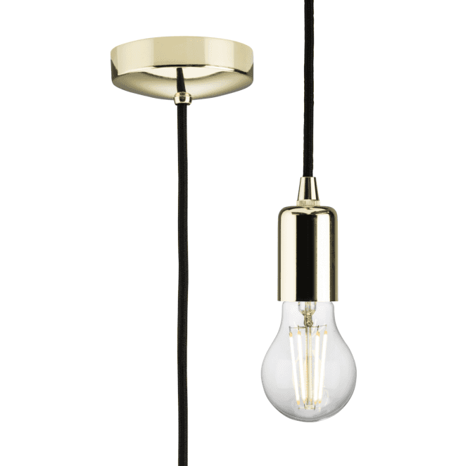 Knightsbridge 8270LPB 1.8m Contemporary Pendant Set in a Polished Brass Finish
