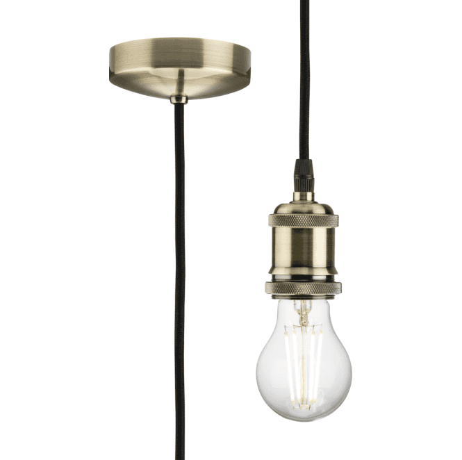 Knightsbridge 8271LAB 1.8m Vintage Pendant Set in an Antique Brass Finish
