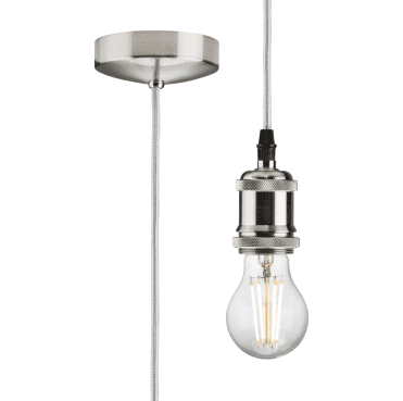 8271LBC 1.8m Vintage Pendant Set in a Brushed Chrome Finish
