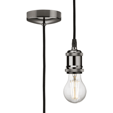 8271LBN 1.8m Vintage Pendant Set in a Black Nickel Finish