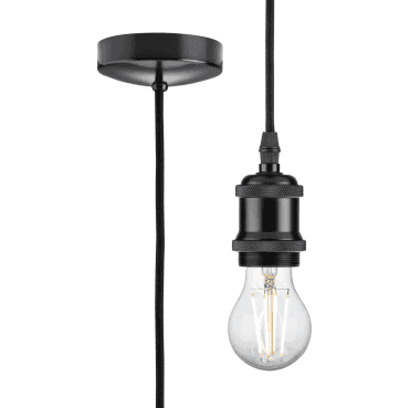 8271LMB 1.8m Vintage Pendant Set in a Matt Black Finish
