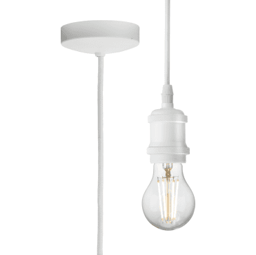 8271LMW 1.8m Vintage Pendant Set in a Matt White Finish