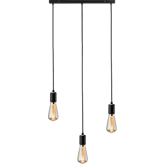 Knightsbridge CALC03BMB Contemporary 3 Light Bar Pendant in a Matt Black Finish