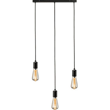 CALC03BMB Contemporary 3 Light Bar Pendant in a Matt Black Finish