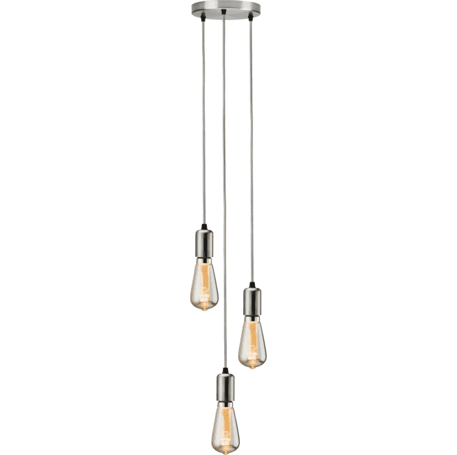Knightsbridge CALC03PBC Contemporary 3 Light Pendant in a Brushed Chrome Finish