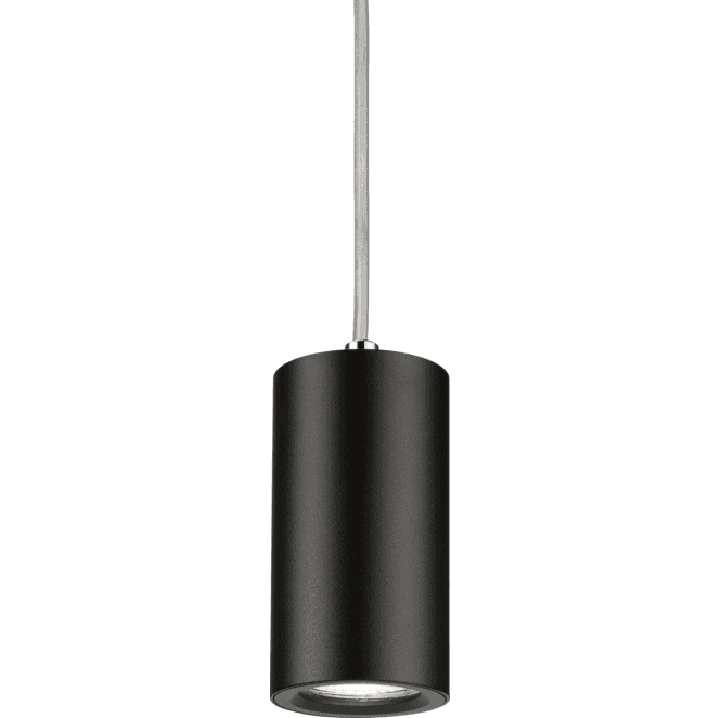 Knightsbridge DAA1FRB Dasan Single Short Fixed Round Pendant in a Black Finish