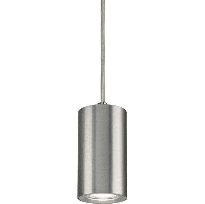 Knightsbridge DAA1FRBC Dasan Single Short Fixed Round Pendant in a Brushed Chrome Finish