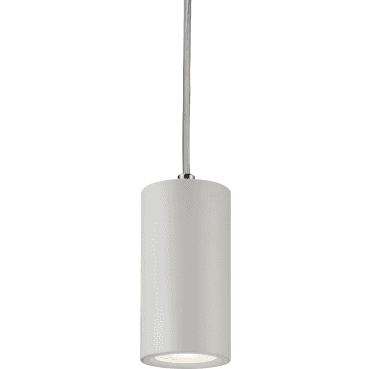 DAA1FRW Dasan Single Short Fixed Round Pendant in a White Finish