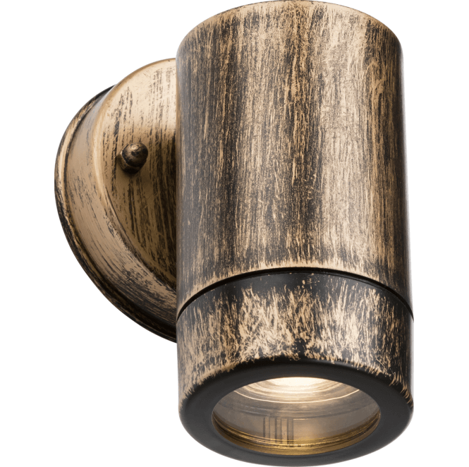 Knightsbridge EA1BB Eamon Outdoor IP54 Polycarbonate Single Wall Light in a Brushed Brass Finish