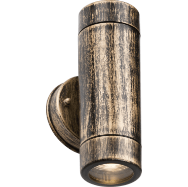 EA2BB Eamon Outdoor IP54 Polycarbonate Up Down Wall Light in a Brushed Brass Finish