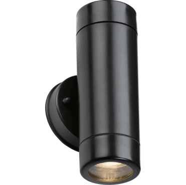 EA2BK Eamon Outdoor IP54 Polycarbonate Up Down Wall Light in a Black Finish