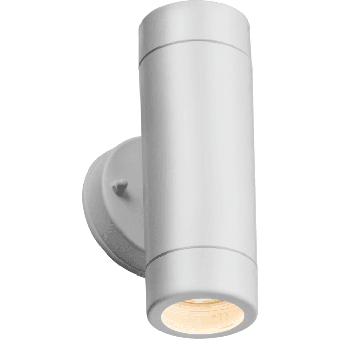 Knightsbridge EA2W Eamon Outdoor IP54 Polycarbonate Up Down Wall Light in a White Finish