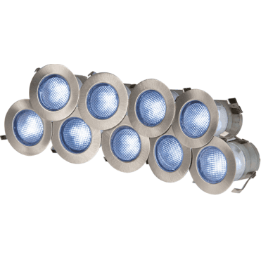 KIT16B Outdoor IP65 10x0.2w LED (Blue) Kit in a Stainless Steel Finish