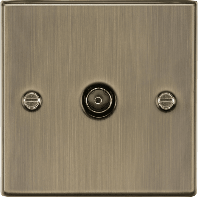 Knightsbridge Switches and Sockets CS010AB Decorative TV Outlet in Antique Brass