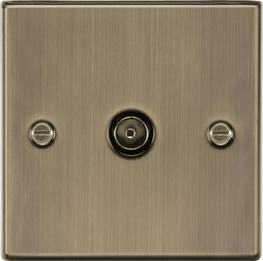 CS010AB Decorative TV Outlet in Antique Brass