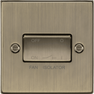 CS11AB Decorative 3 Pole Fan Isolator Switch in Antique Brass
