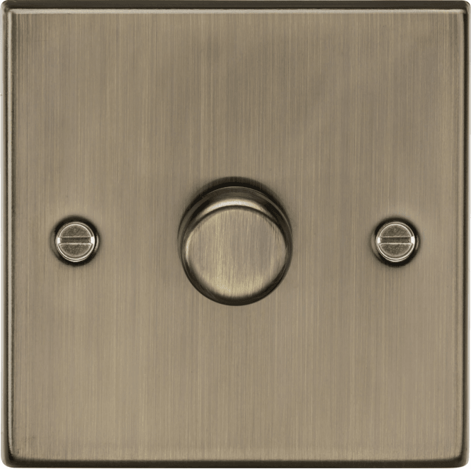 Knightsbridge Switches and Sockets CS2191AB Decorative 1G 2W 10-200W (5-150W LED) Intelligent Dimmer in Antique Brass