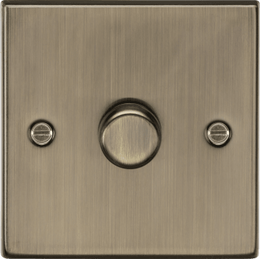 CS2191AB Decorative 1G 2W 10-200W (5-150W LED) Intelligent Dimmer in Antique Brass