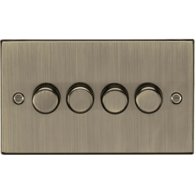 Knightsbridge Switches and Sockets CS2194AB Decorative 4G 2W 10-200W (5-150W LED) Intelligent Dimmer in Antique Brass