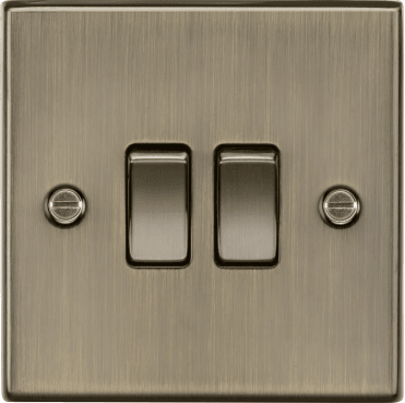 CS3AB Decorative 2G 2W Switch in Antique Brass