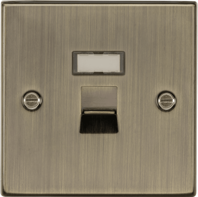 Knightsbridge Switches and Sockets CS45AB Decorative RJ45 Network Outlet in Antique Brass