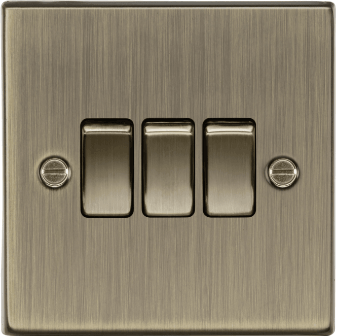 Knightsbridge Switches and Sockets CS4AB Decoratve 3G 2W Switch in Antique Brass
