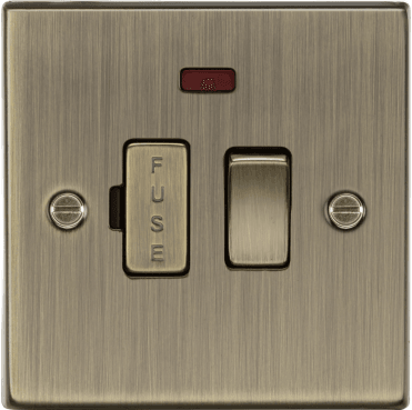 CS63NAB Decorative 13a Switched Fused Spur with Neon in Antique Brass