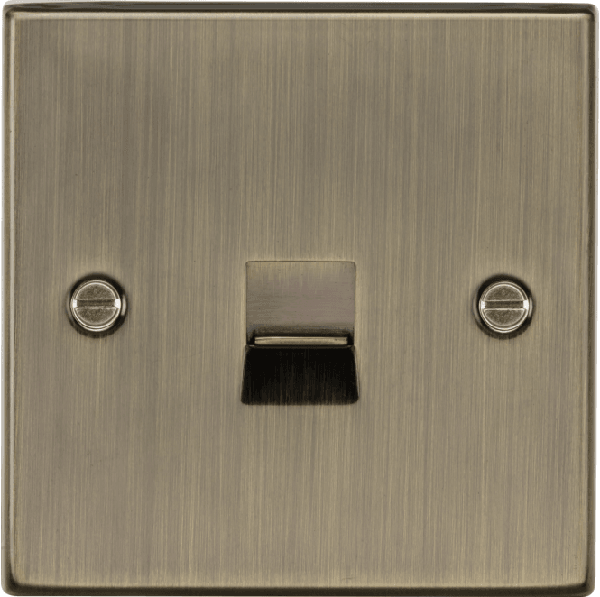 Knightsbridge Switches and Sockets CS73AB Decorative Telephone Master Outlet in Antique Brass