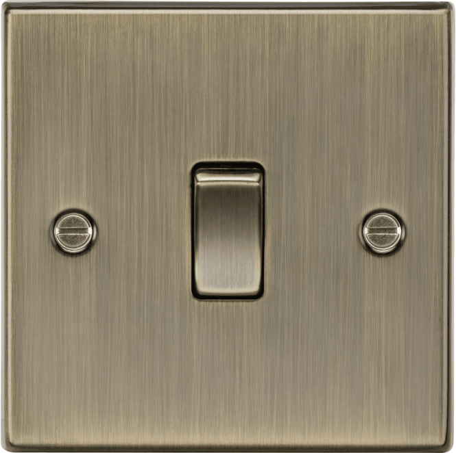 Knightsbridge Switches and Sockets CS834AB Decorative 20A 1G DP Switch in Antique Brass