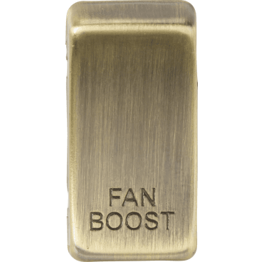 GDBOOSTAB Switch Cover marked "FAN BOOST" in Antique Brass