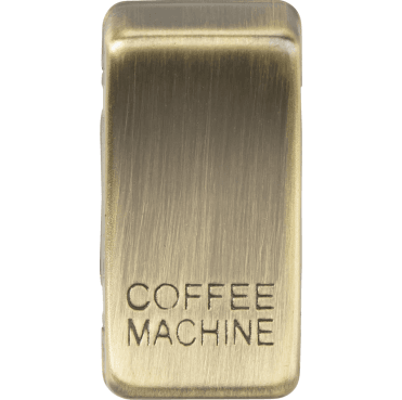 GDCOFFAB Switch Cover marked "COFFEE MACHINE" in Antique Brass