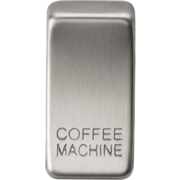 GDCOFFBC Switch Cover marked "COFFEE MACHINE" in Brushed Chrome