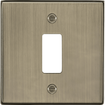 GDCS1AB 1G Grid Faceplate in Antique Brass