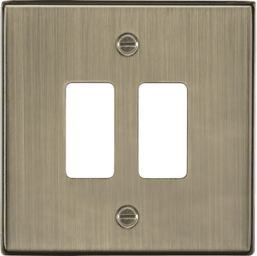 GDCS2AB 2G Grid Faceplate in Antique Brass