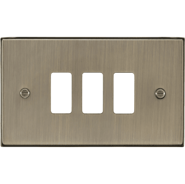 GDCS3AB 3G Grid Faceplate in Antique Brass