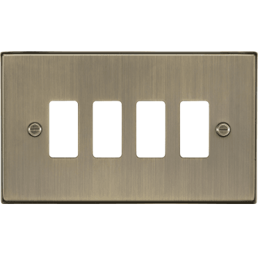 GDCS4AB 4G Grid Faceplate in Antique Brass