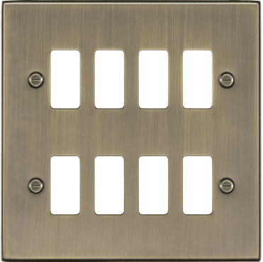 GDCS8AB 8G Grid Faceplate in Antique Brass