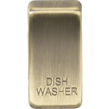 GDDISHAB Switch Cover marked "DISHWASHER" in Antique Brass