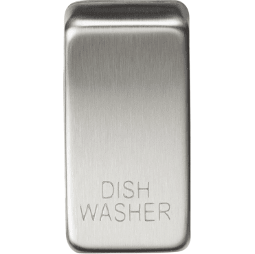 GDDISHBC Switch Cover marked "DISHWASHER" in Brushed Chrome
