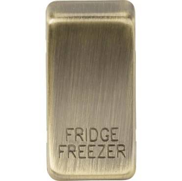 GDFRIDAB Switch Cover marked "FRIDGE FREEZER" in Antique Brass