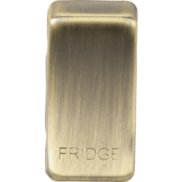 GDFRIDGEAB Switch Cover marked "FRIDGE" in Antique Brass